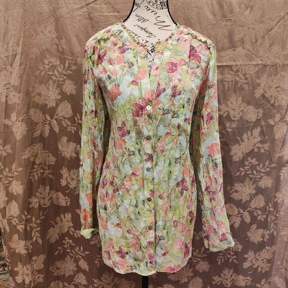 Zac & Rachel Tops - Zac & Rachel Ruffle Floral Button Down Blouse, Excellent Used Condition! (EUC)